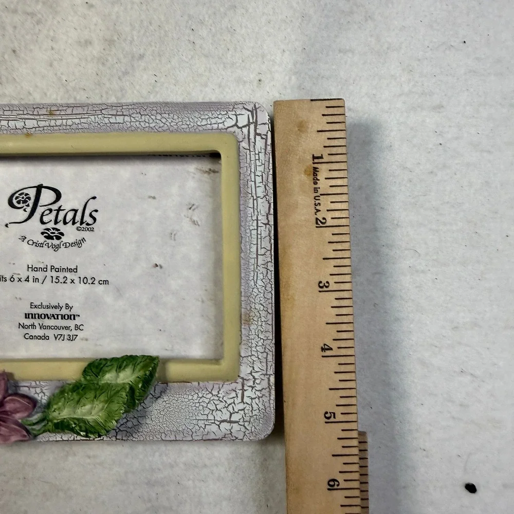 Vintage Petals Cristl Vogl Flower Fairy Photo Frame 4x6 Purple 3D Cottagecore